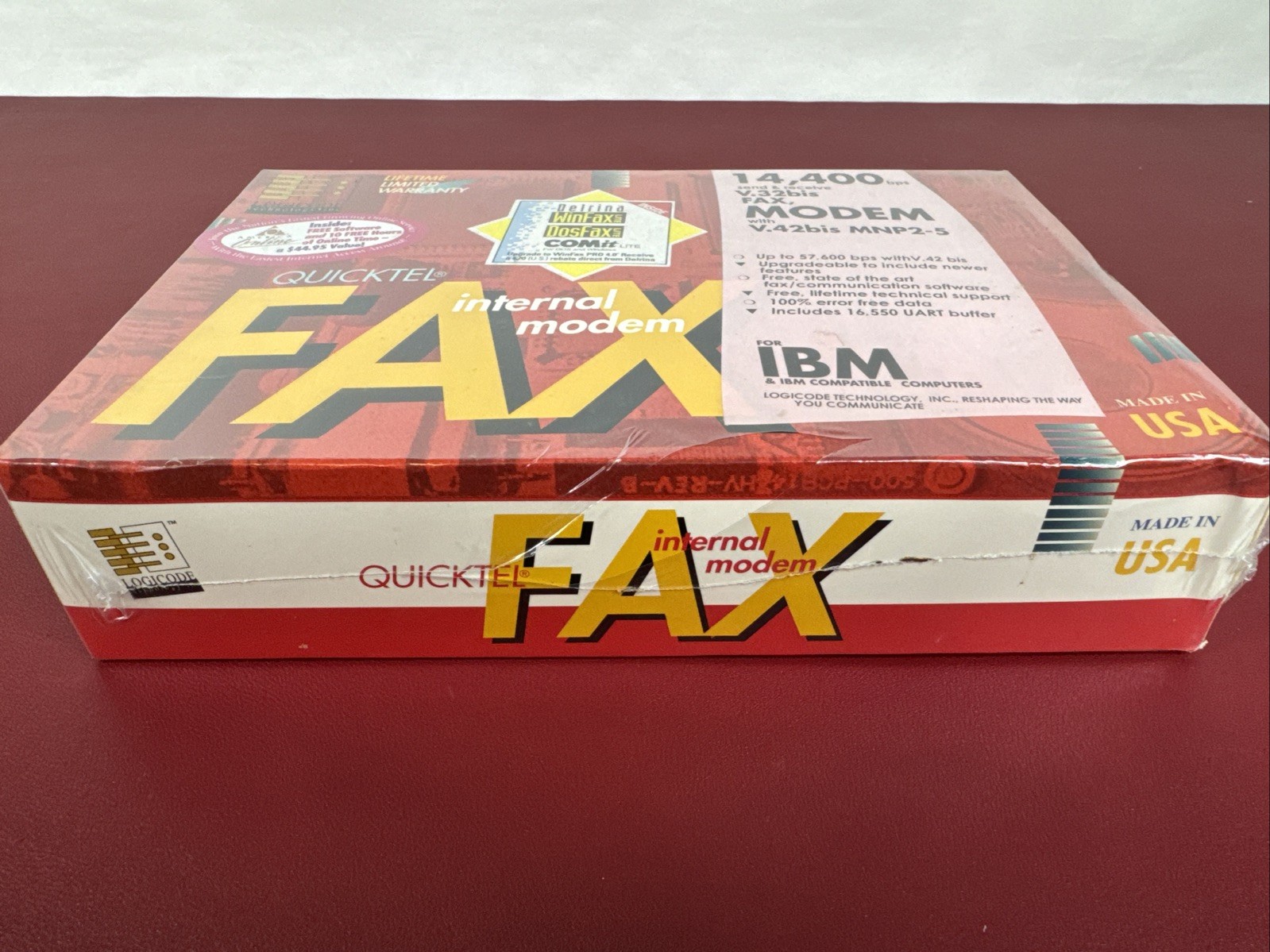 14,400 bps Quicktel Internal Fax Modem, Receive V.32bis w/ V.42bis MNP2-5