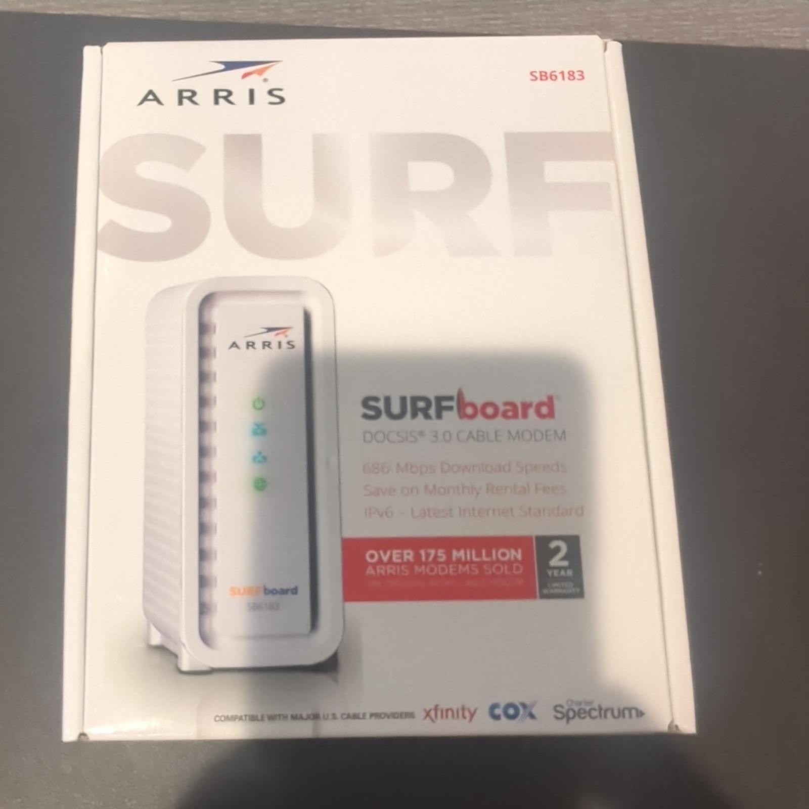 Arris Surfboard SB6183 DOCSIS 3.0 Modem 1-Gigabit Power Supply 16×4 channels