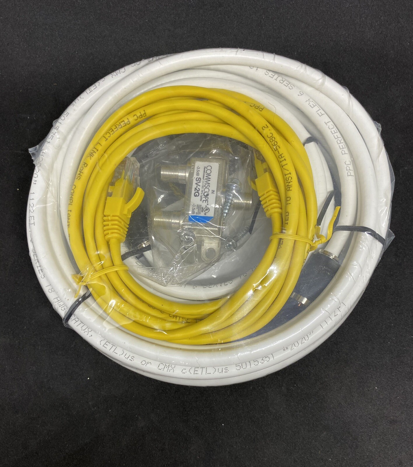 HSD Kit (1)12ft & (1)6ft Coax Jumpers (1)7ft Cat 5e Jumper (1)2 wayspliter