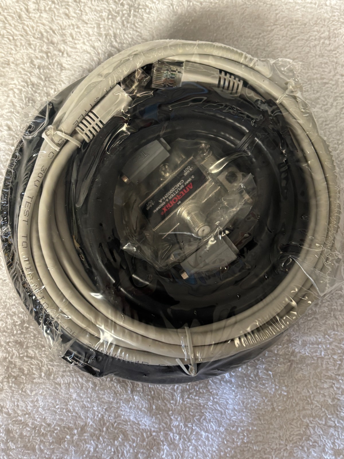 HSD Kit 12ft and 6 ft Coax Jumper 7ft Ethernet 2 way splitter New Sealed