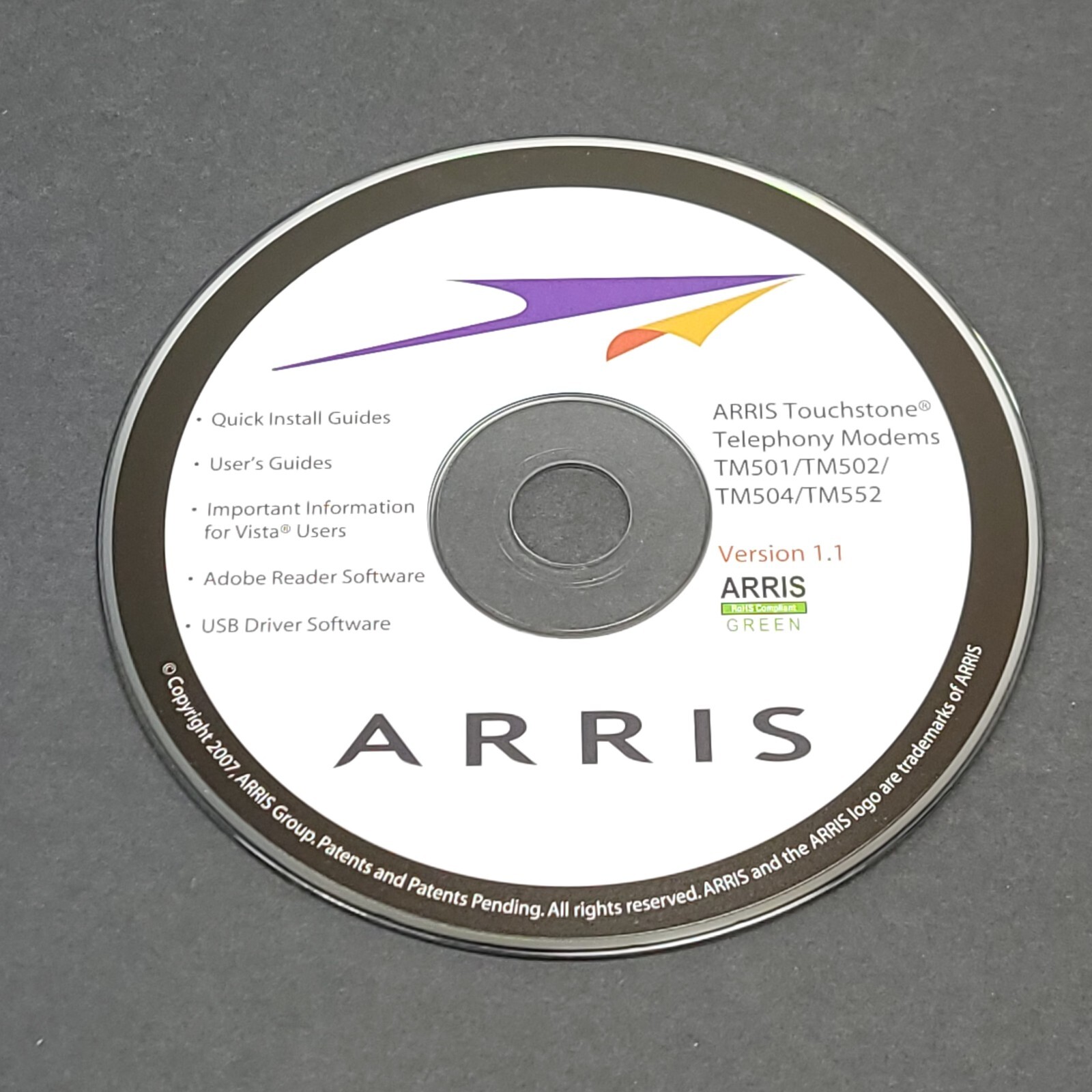 ARRIS TOUCHSTONE TELEPHONE CABLE MODEMS Ver. 1.1 CD TM501/TM502/TM504/TM552