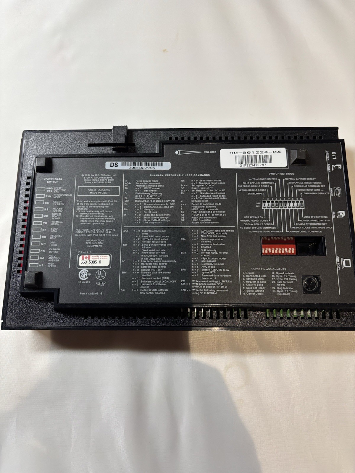 Vintage U.S. Robotics Courier V.Everything Modem (Made in USA)