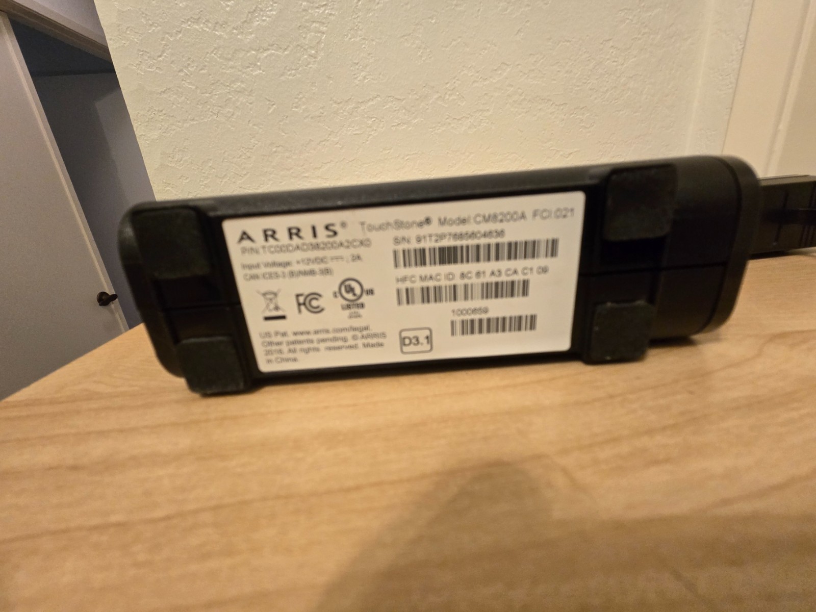 ARRIS Touchstone CM8200A DOCSIS 3.1 Ultra Fast Cable Modem Black w Power Adapter
