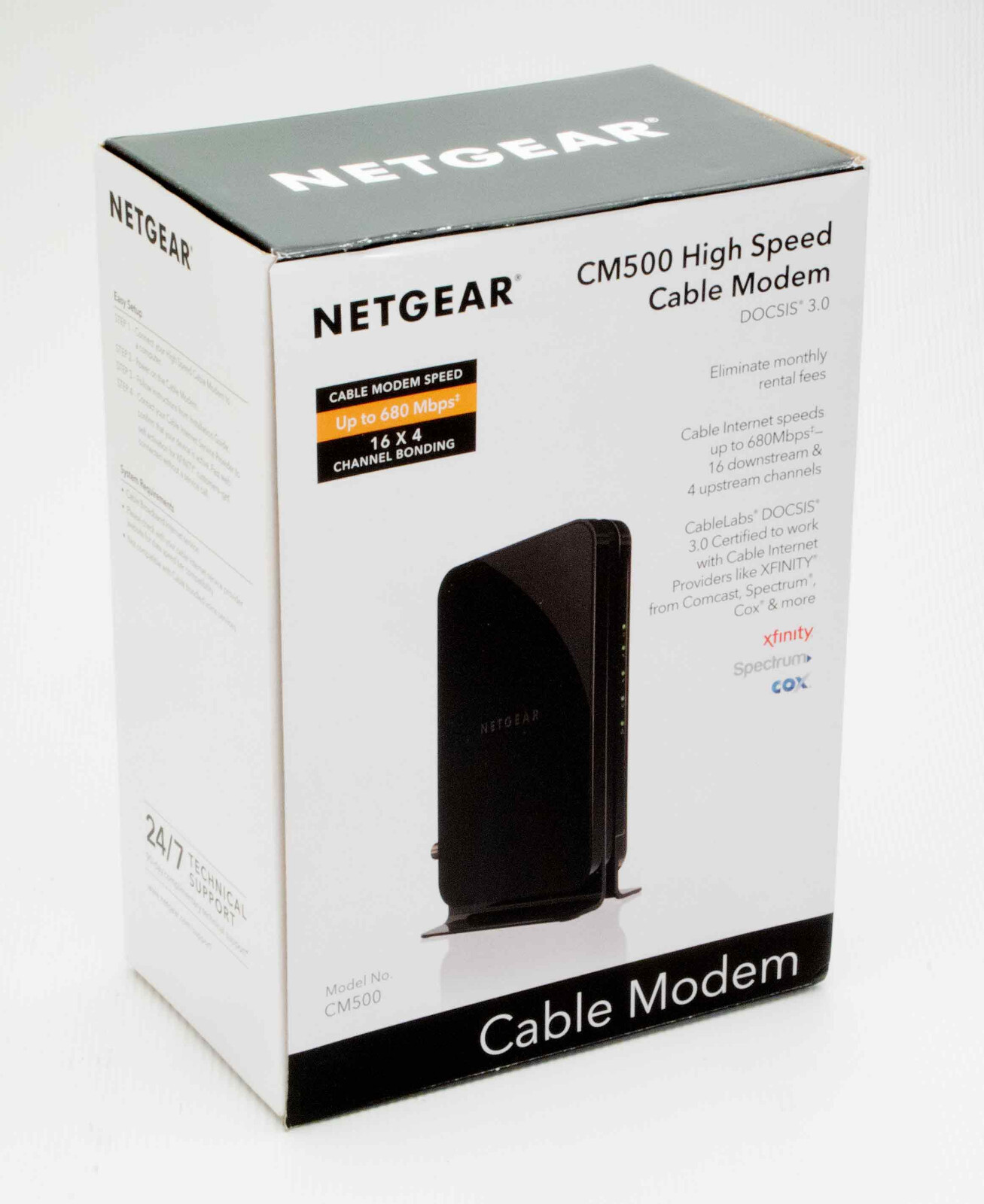 MINT NETGEAR CABLE MODEM CM500 COMPATIBLE ALL PROVIDERS XFI SPECTRUM COX 400MBPS