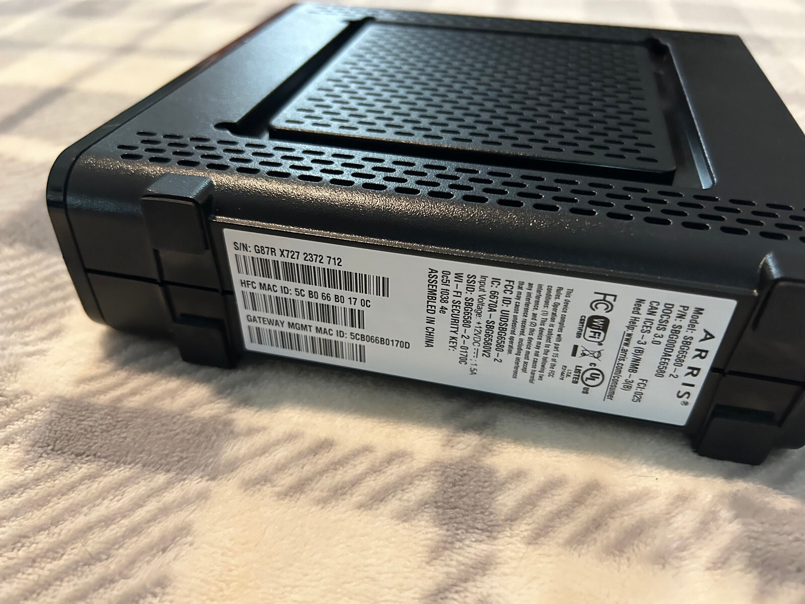 ARRIS SURFboard SBG6580-2 DOCSIS 3.0 Cable Modem/ Wi-Fi N600 N300 2.4Ghz + N300