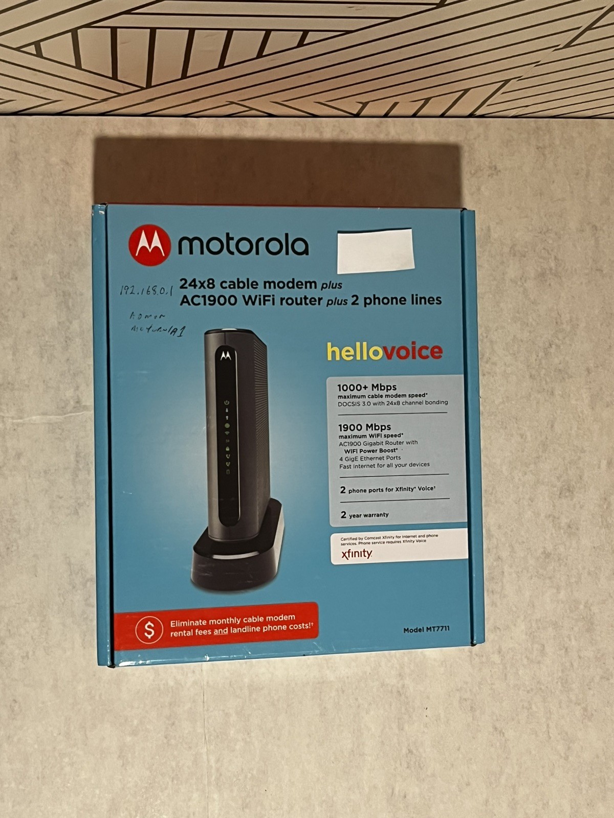 Motorola MT7711 24×8 Cable Modem plus AC1900 WiFi Router