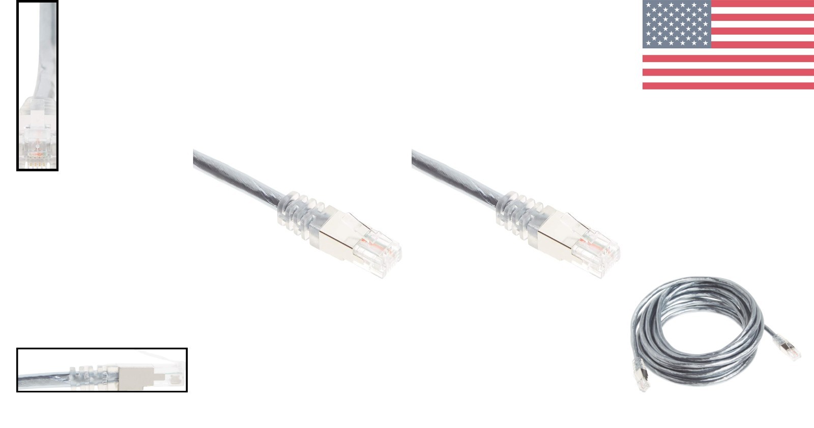 15ft Grey RJ11 Modem Cable – Fast Data Transfer with Double-Shielding Protection