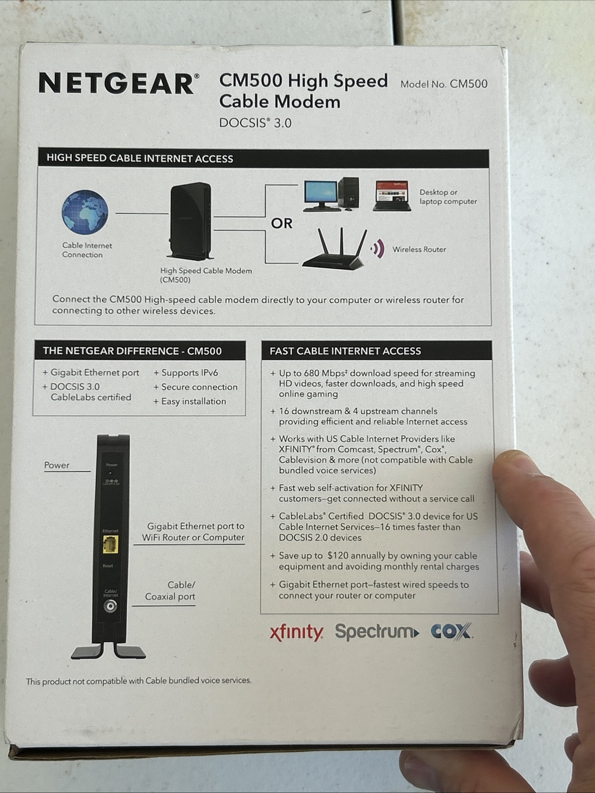 NETGEAR CM500 (CM500100NAS) 680 Mbps Cable Modem