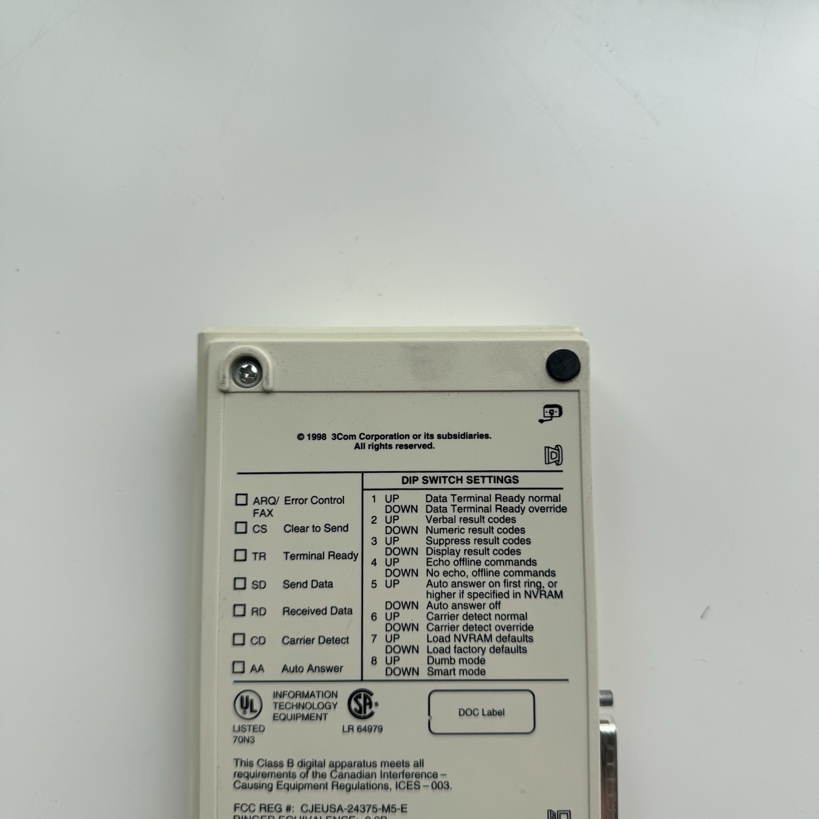 US Robotics SPORTSTER 33.6 FAXMODEM Untested