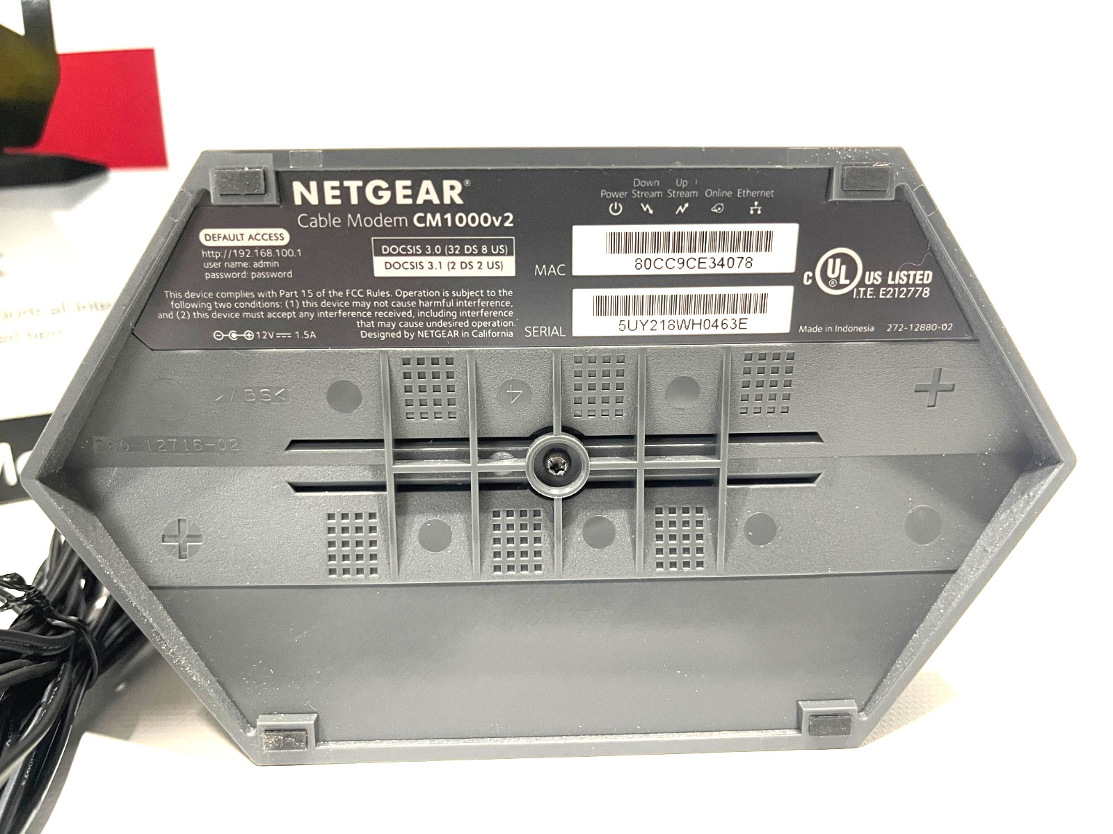 NETGEAR CM1000v2 DOCSIS 3.1 Gigabit Cable Modem NEW Open Box Fast Shipping