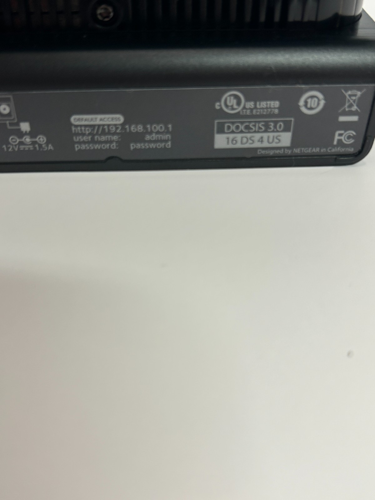 Netgear CM500 16×4 DOCSIS 3.0 High Speed Cable Internet Modem & Power Tested