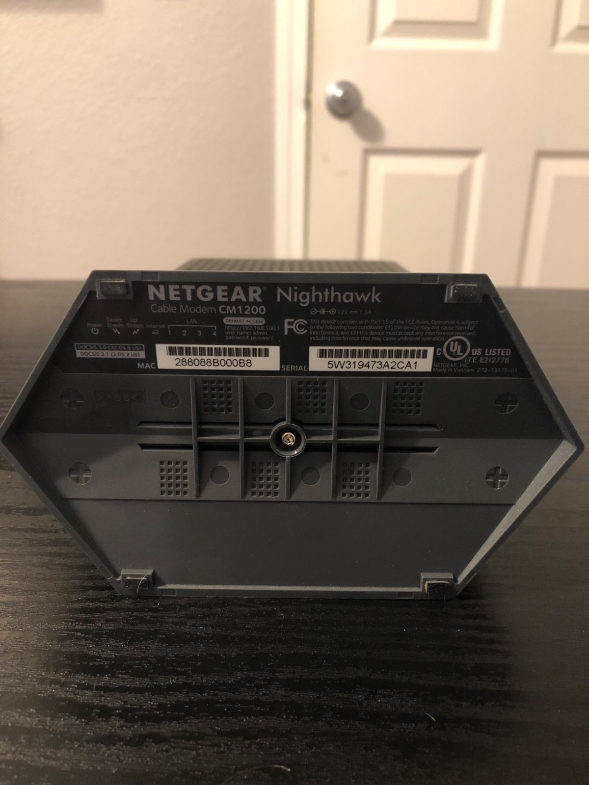 NETGEAR Nighthawk CM1200-100NAS DOCSIS 3.1 Cable Modem