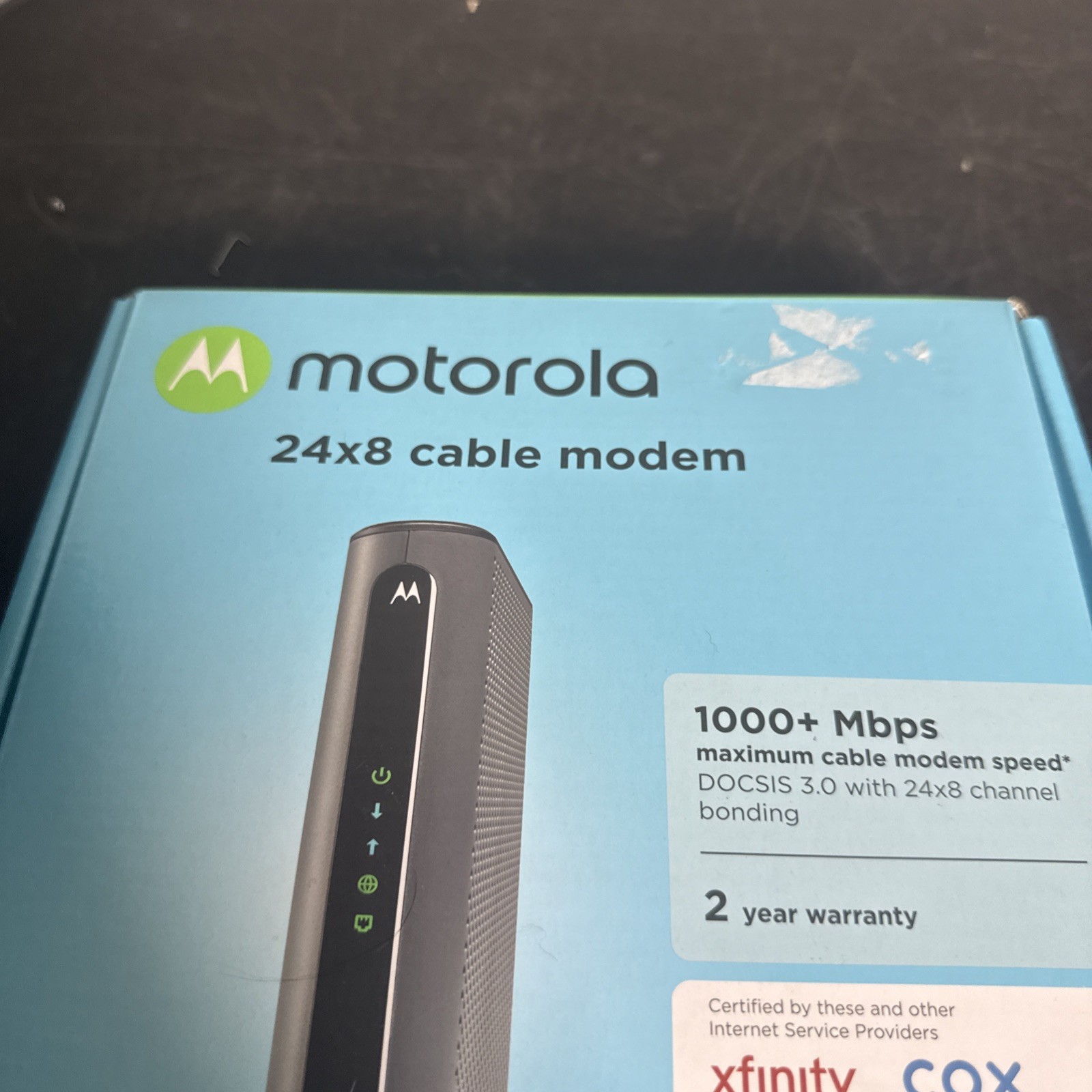 MOTOROLA 24×8 Cable Modem MB7621 1000+ MBPS Xfinity Cox Open Box