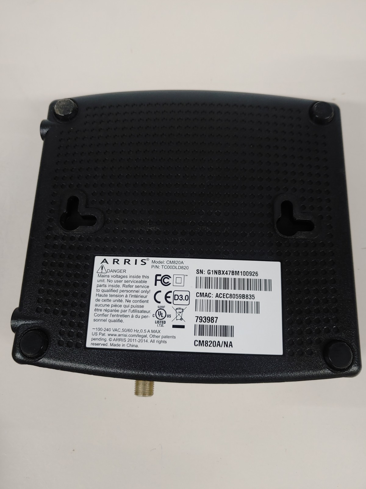 ARRIS Touchstone CM820 (P-10-20521) 300 Mbps