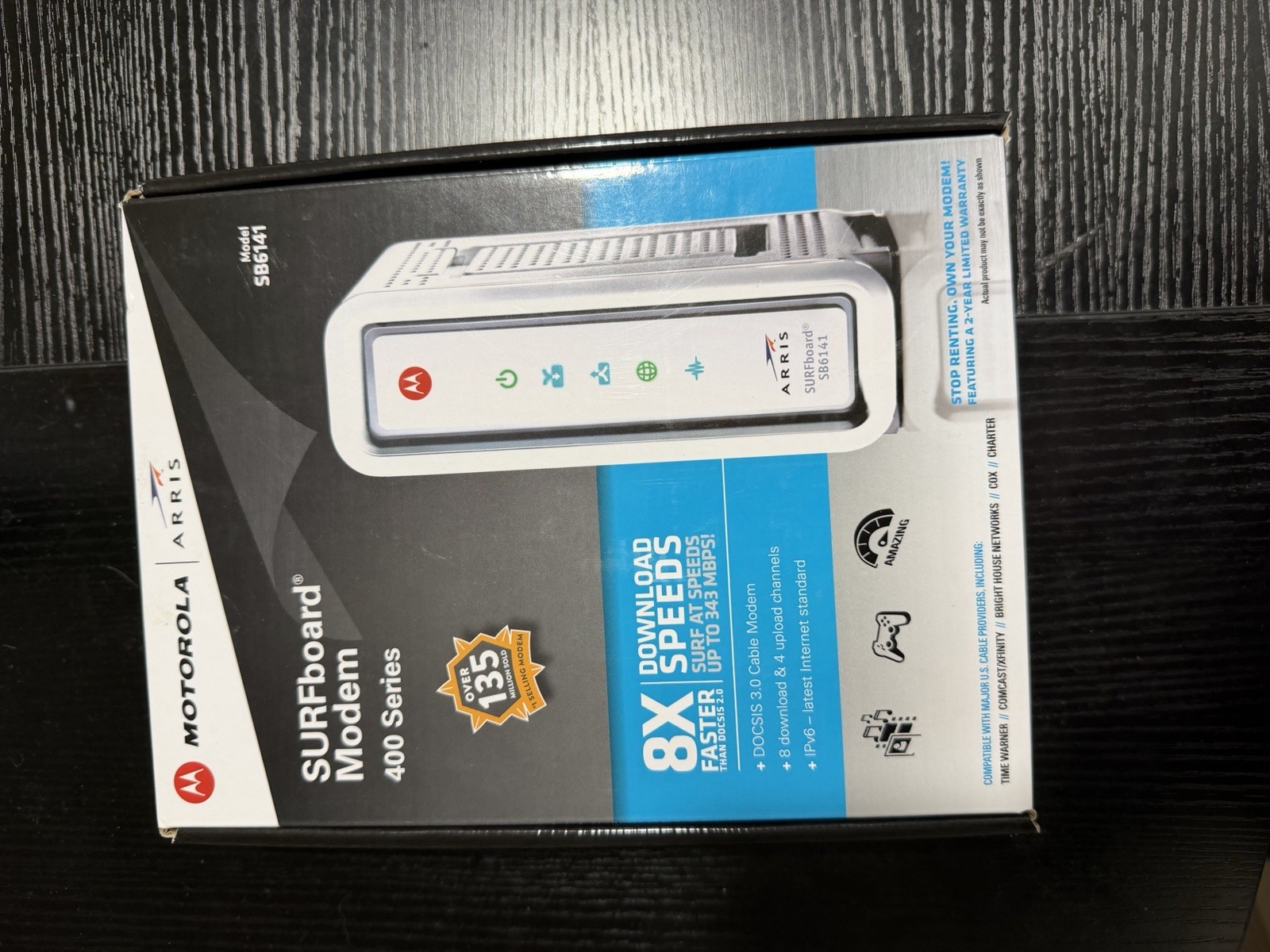 ARRIS / Motorola SurfBoard SB6141 DOCSIS 3.0 Cable Modem – White Sealed