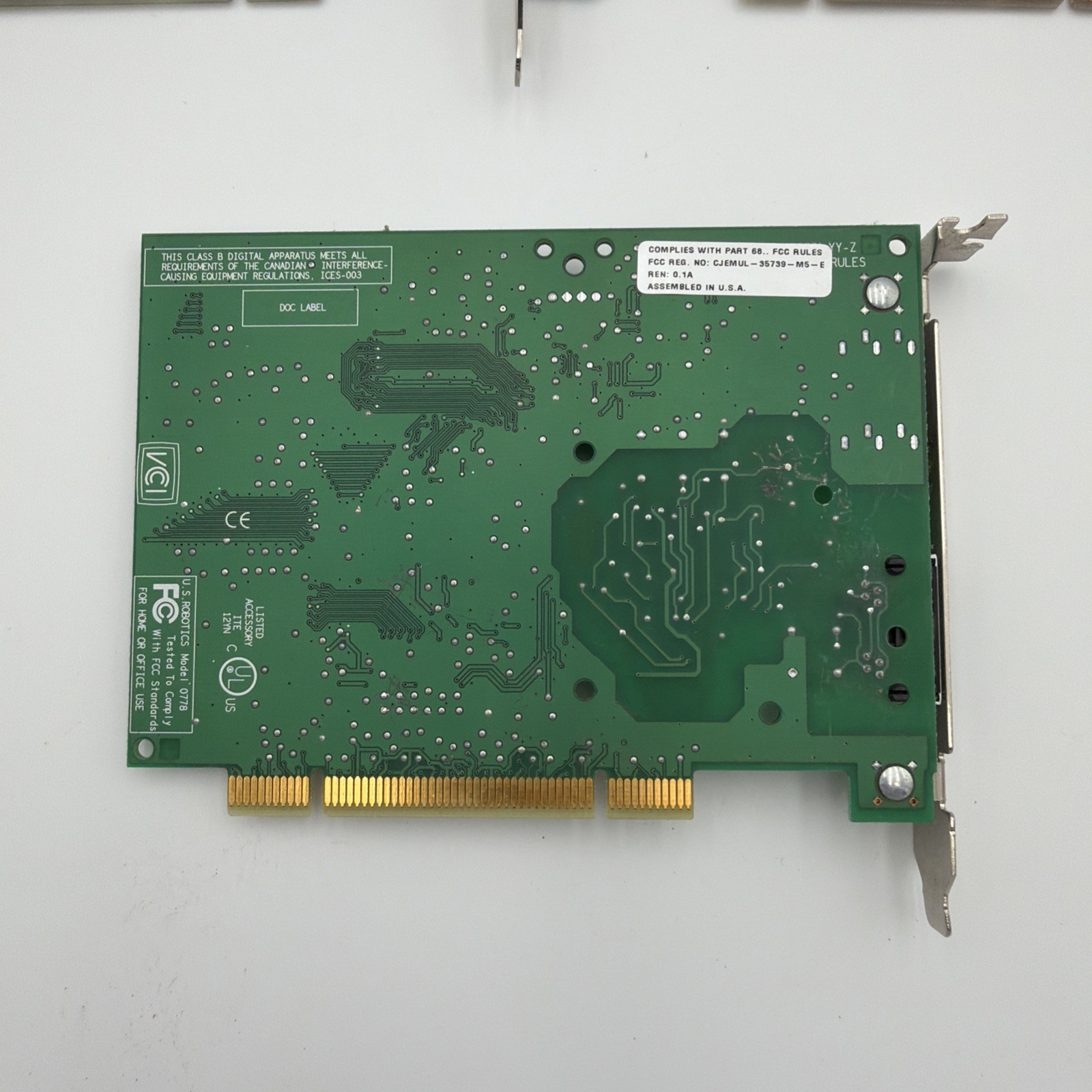 Lot of 3 PCI 56K Dial Up Modems US Robotics 3Com Lucent Win98 Era