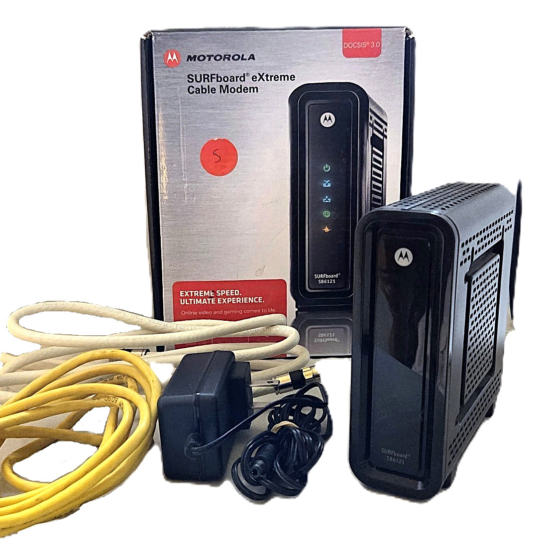 Motorola SURFBoard eXtreme CABLE MODEM SB6121 incl Coaxial & Ethernet Cables