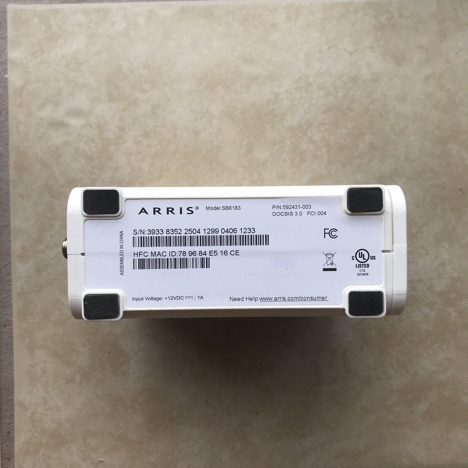 ARRIS Motorola SURFboard SB6183 Cable Modem