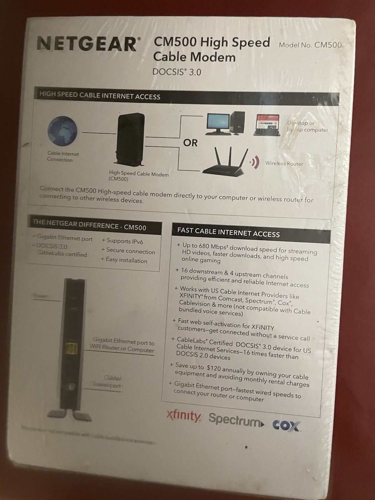Nether Cm500 High Speed Cable Modem Model CM500-100NAS New In Box