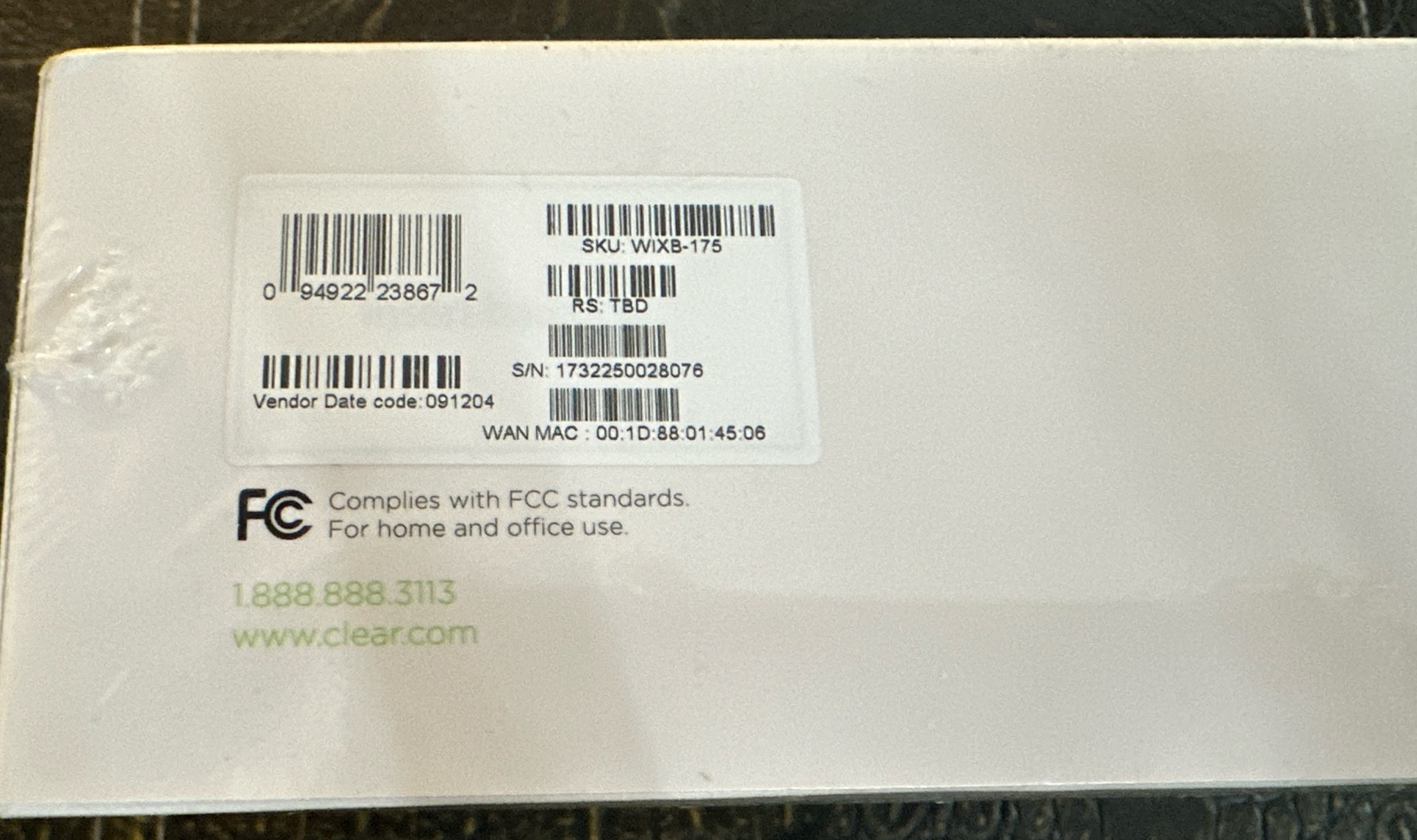 CLEAR Wireless 4G Modem Series G Home Modem