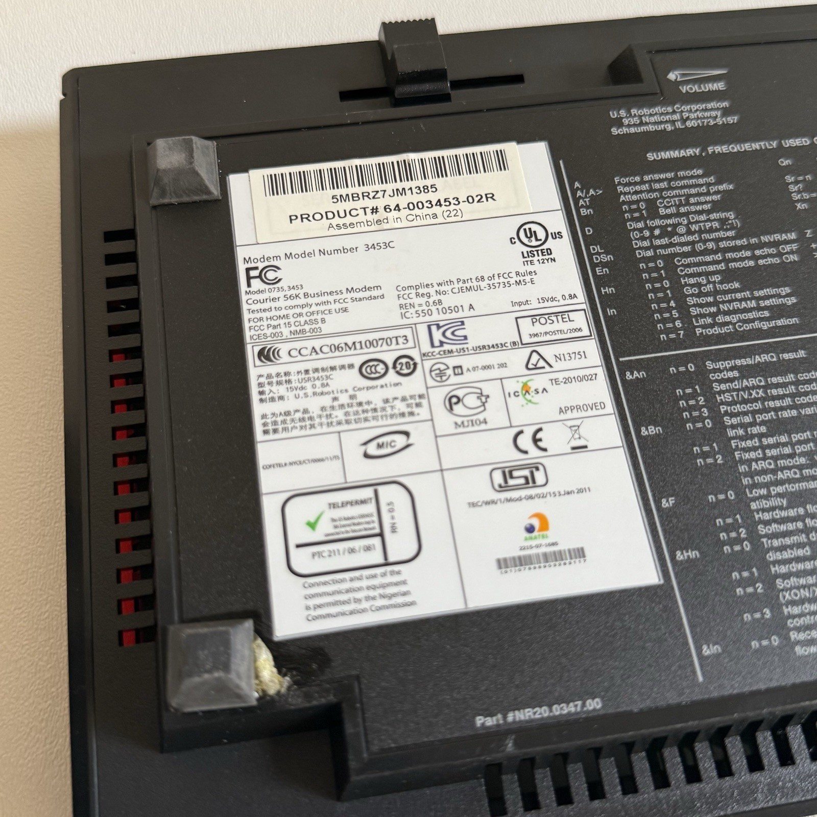 USRobotics Modem – 3453C Courier 56K Business Modem