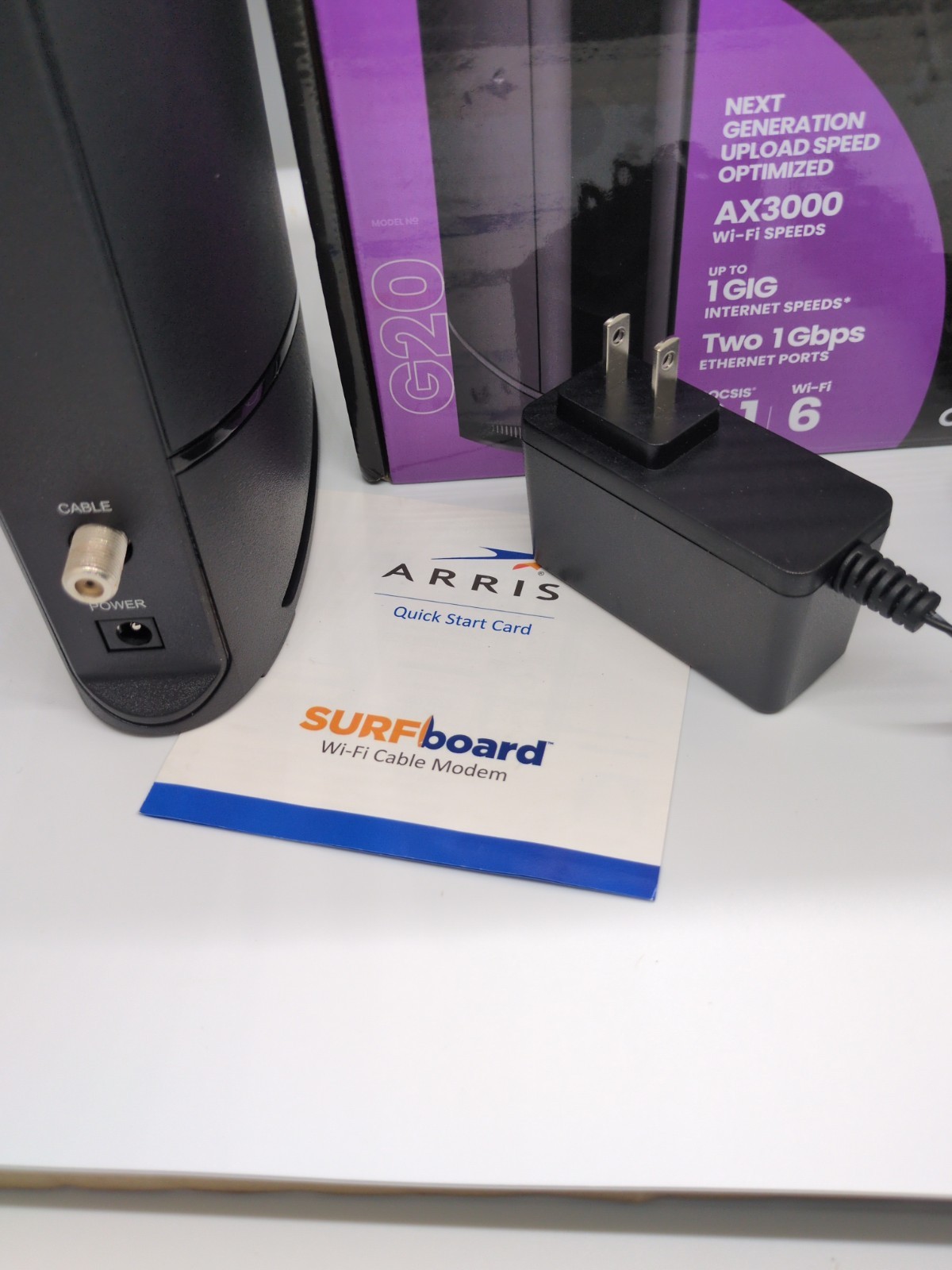 ARRIS SURFboard G20 DOCSIS 3.1 Cable Modem AX3000 ROUTER EX Condition works!