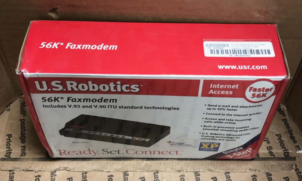 (NEW!) US Robotics 56K Serial Controller Faxmodem USR5686E V.92 V.90
