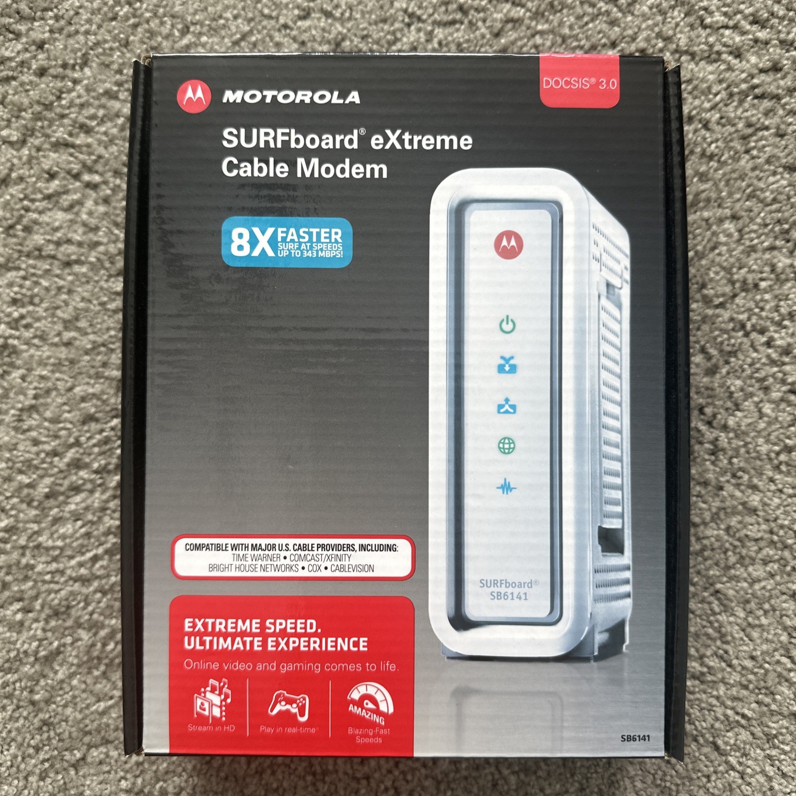 Motorola SURFboard eXtreme Cable Modem SB6141 343 Mbps DOCSIS 3.0 Ethernet