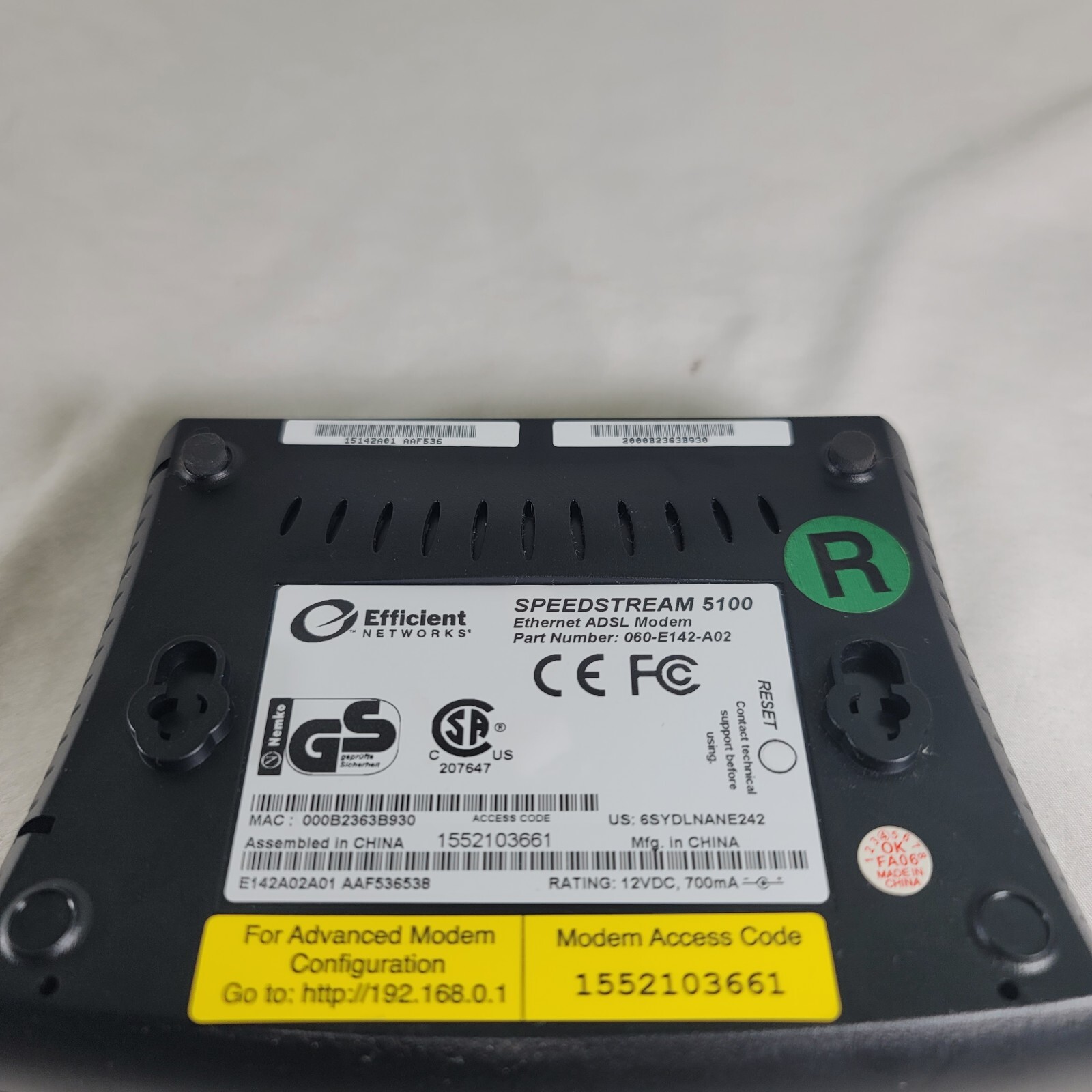 Efficient Networks SpeedStream 5100 (12A-5100-701) 24 Mbps No Power Supply