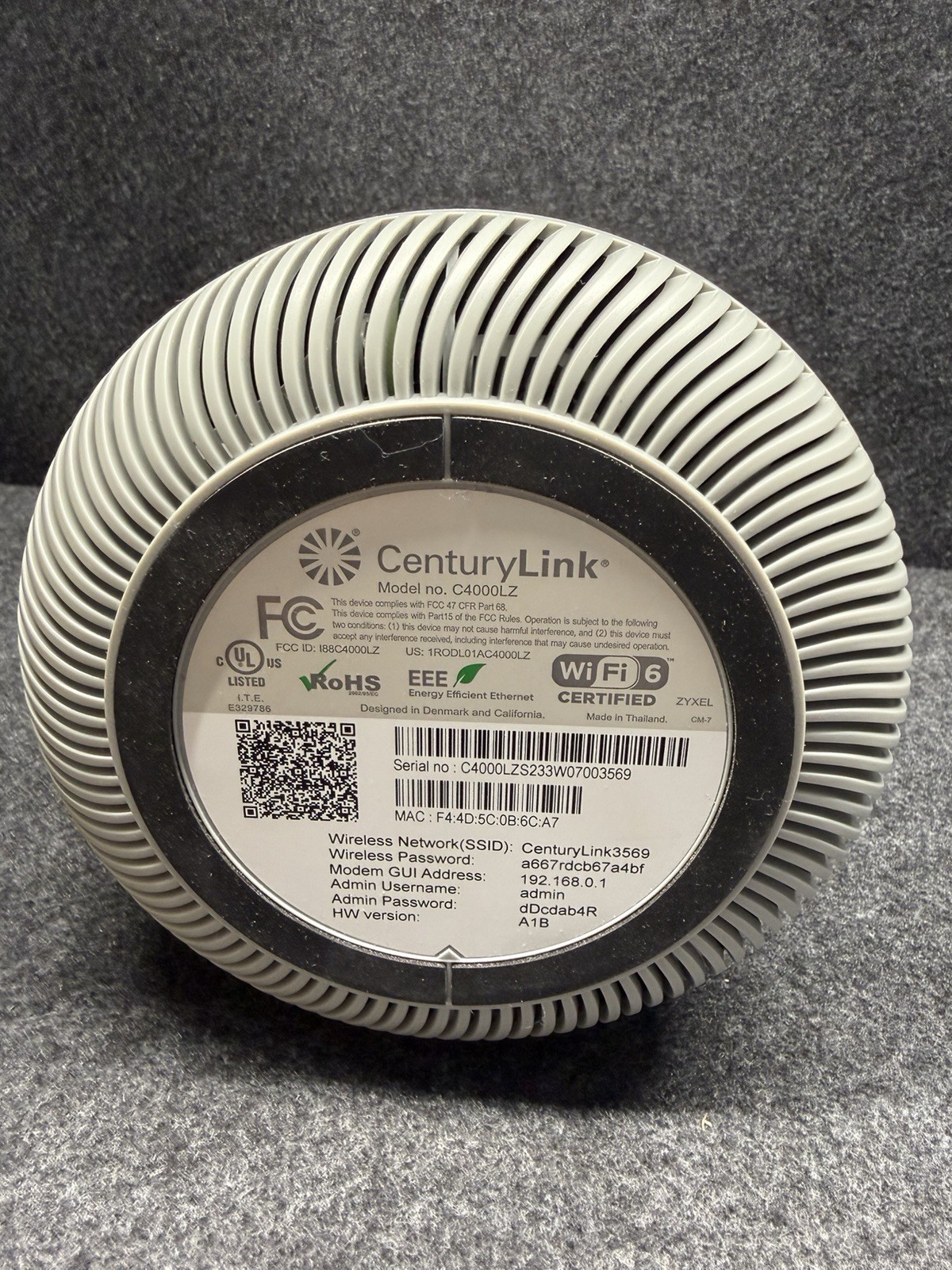 Century Link Modem C4000LZ