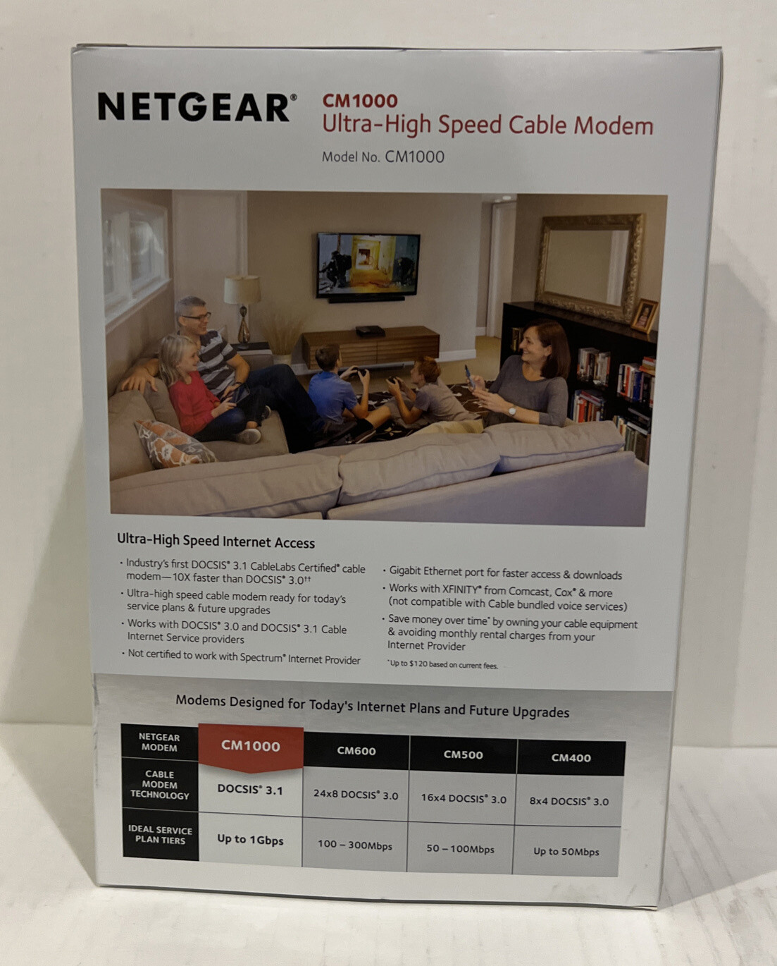 NETGEAR CM1000 DOCSIS 1000Mbps Cable Modem (CM1000-1AZNAS)