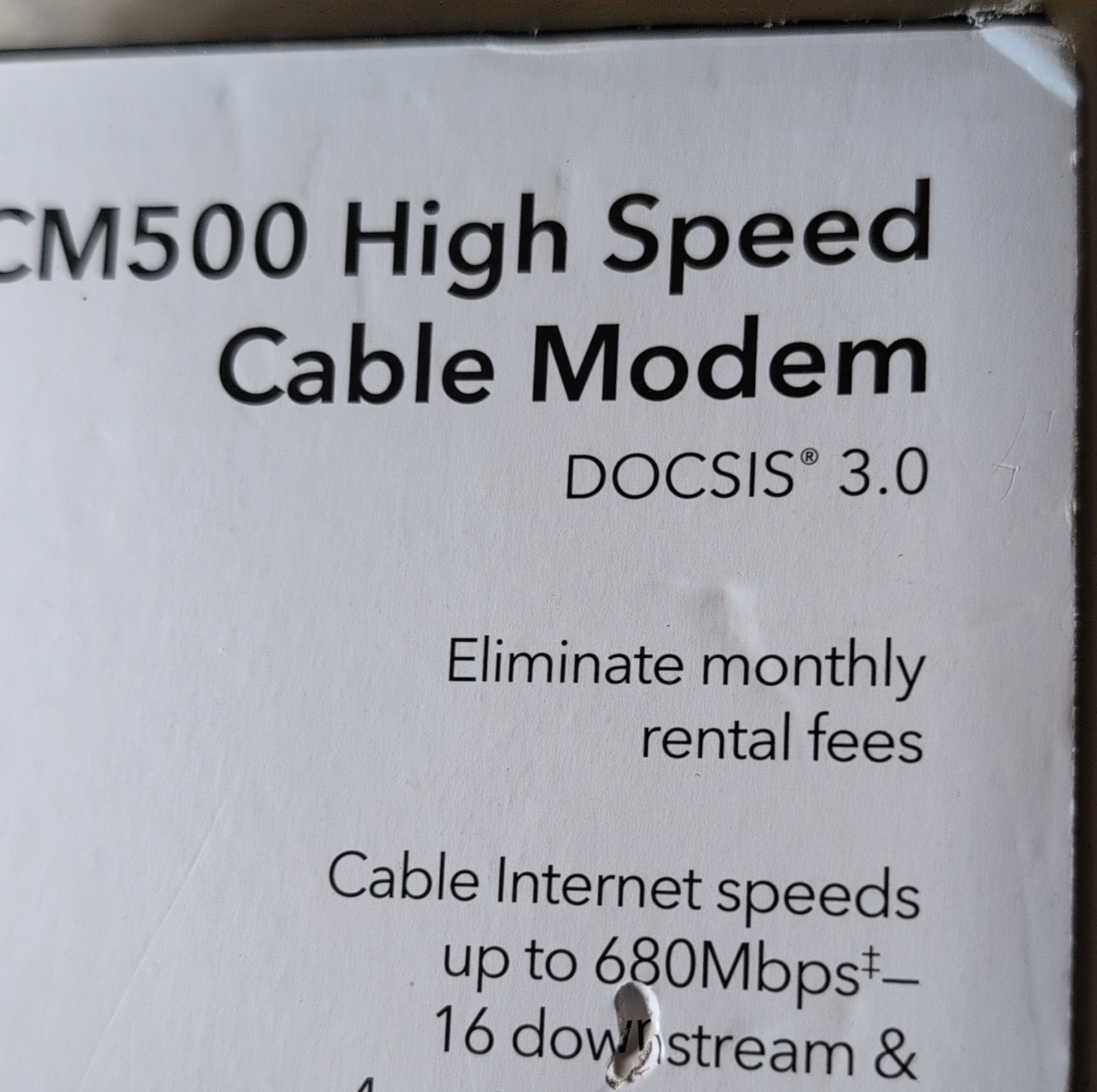 NETGEAR CM500 DOCSIS 3.0 Cable Modem 680Mbps Channel Bonding xfinity Cox