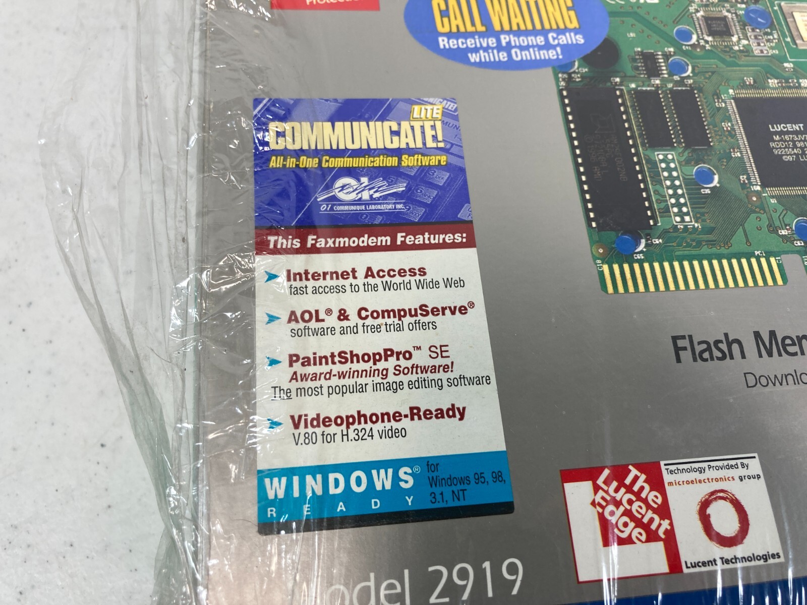 Zoom Fax Modem 56k Dual Mode Modem Card Open Box 2919-00-00L Y2K Ready!