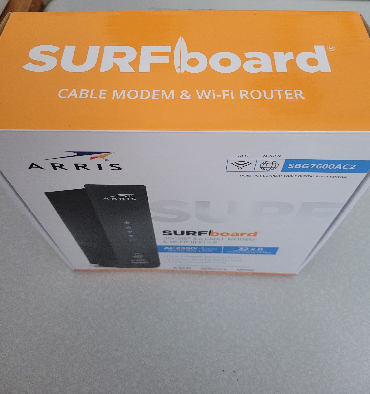 ARRIS SBG7600AC2 Surfboard Cable Modem & WiFi Router – DOCSIS 3.0 & AC2350