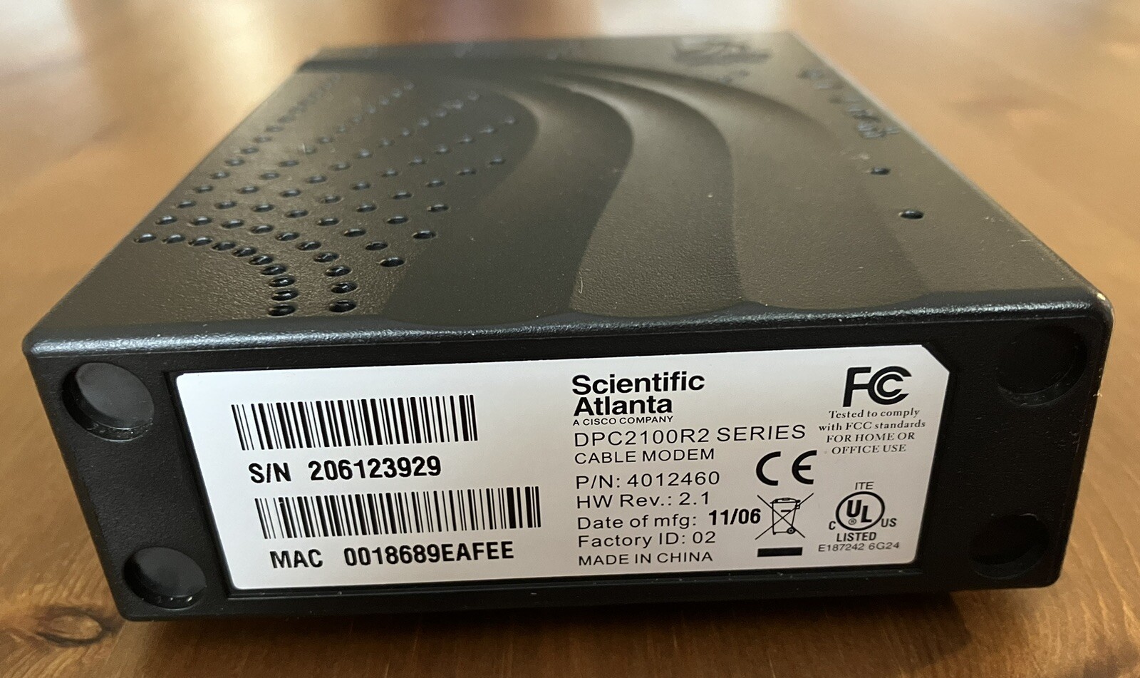 WebStar DPC2100R2 Series Cable Modem by Scientific Atlanta