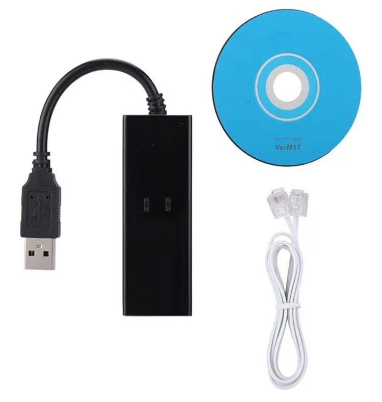 RJ11 Port USB 2.0 56K External Dial Up Voice Fax Data Modem Win 7/8/10 V.92/V.90