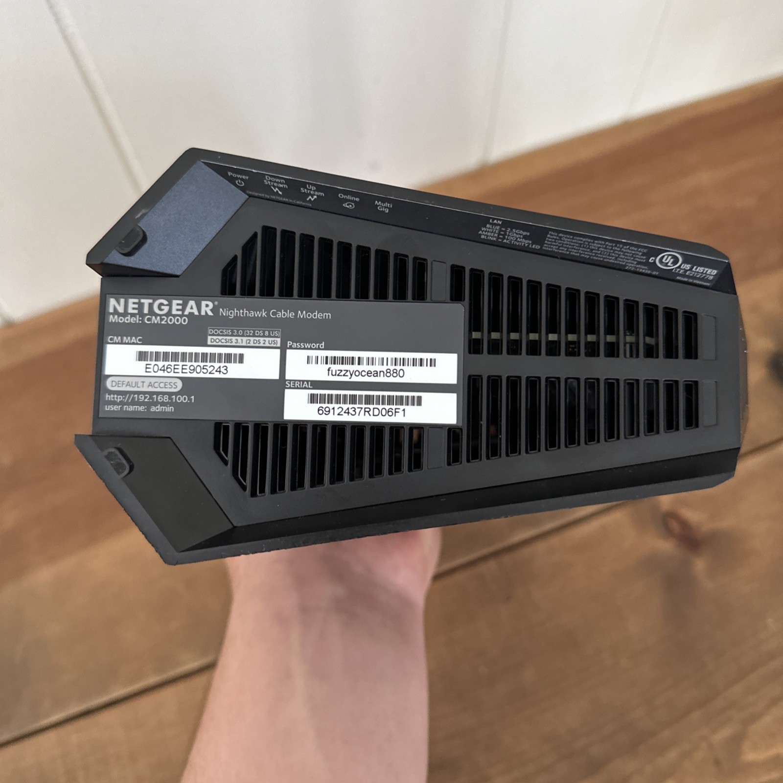 NETGEAR Nighthawk CM2000 2.5 GBPS DOCSIS 3.1 Speed Cable Modem