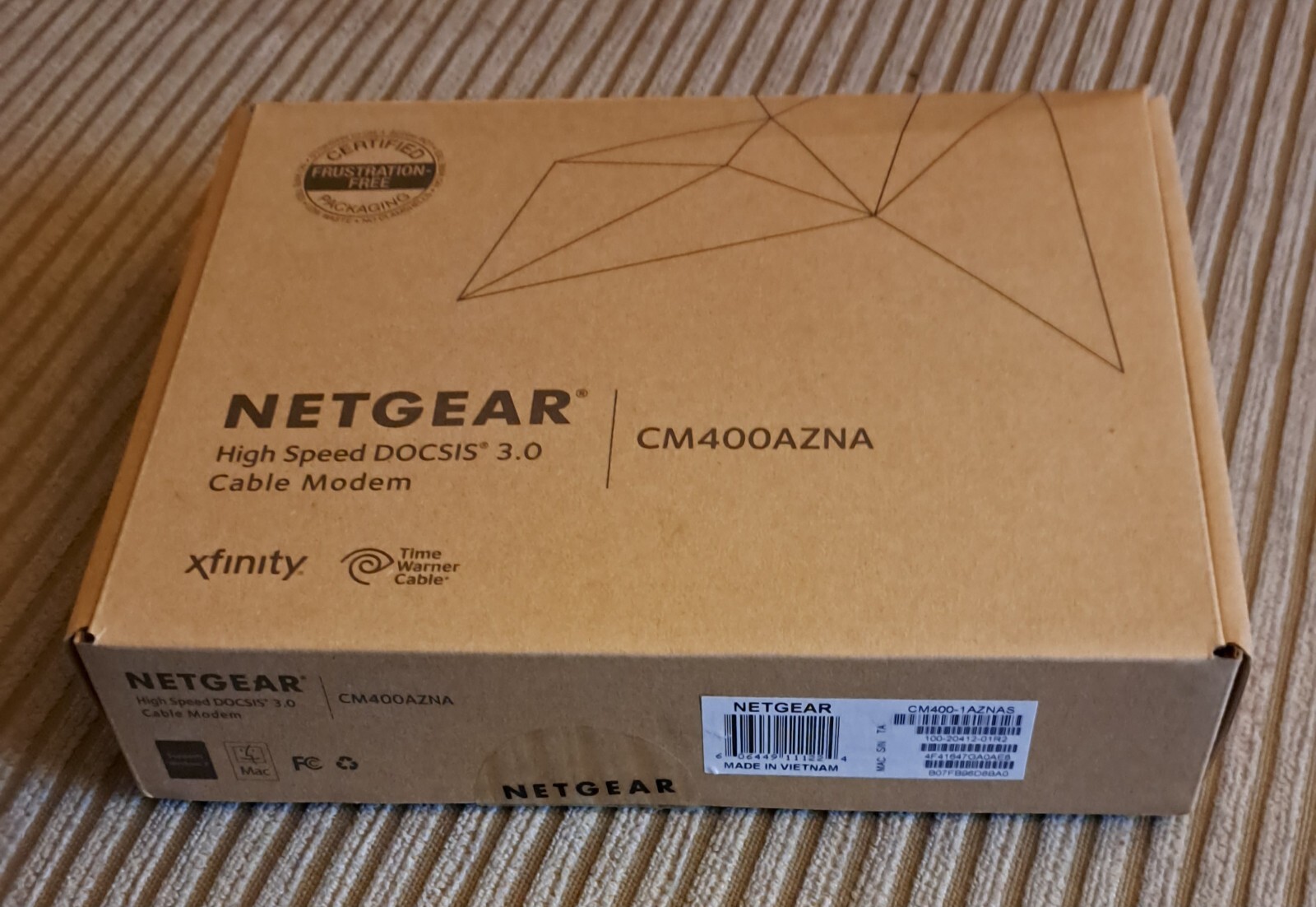 Netgear CM400 340Mbps DOCSIS 3.0 Cable Modem CM400AZNA For Most Cable Providers