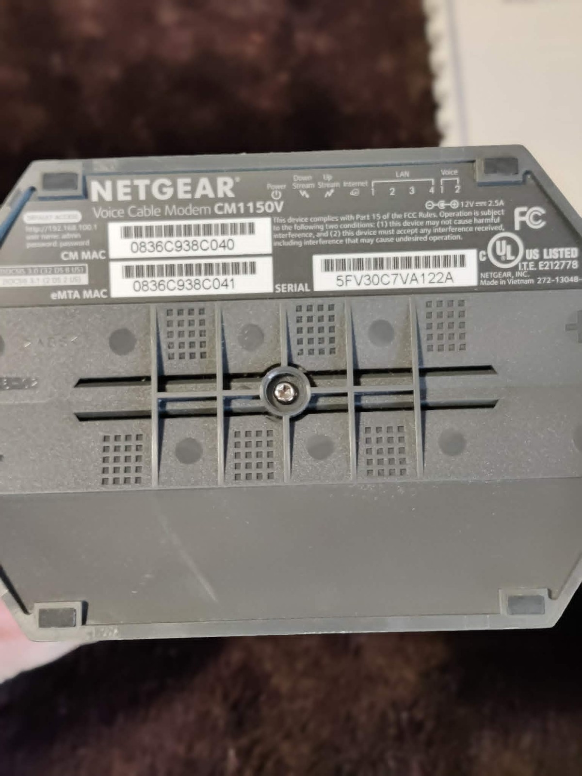 NETGEAR CM1150V Nighthawk Multi-Gig Speed Cable Modem for XFINITY Voice