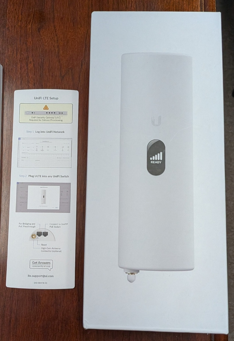 Unifi ULTE – Barely Used – Box and documentation and hardware