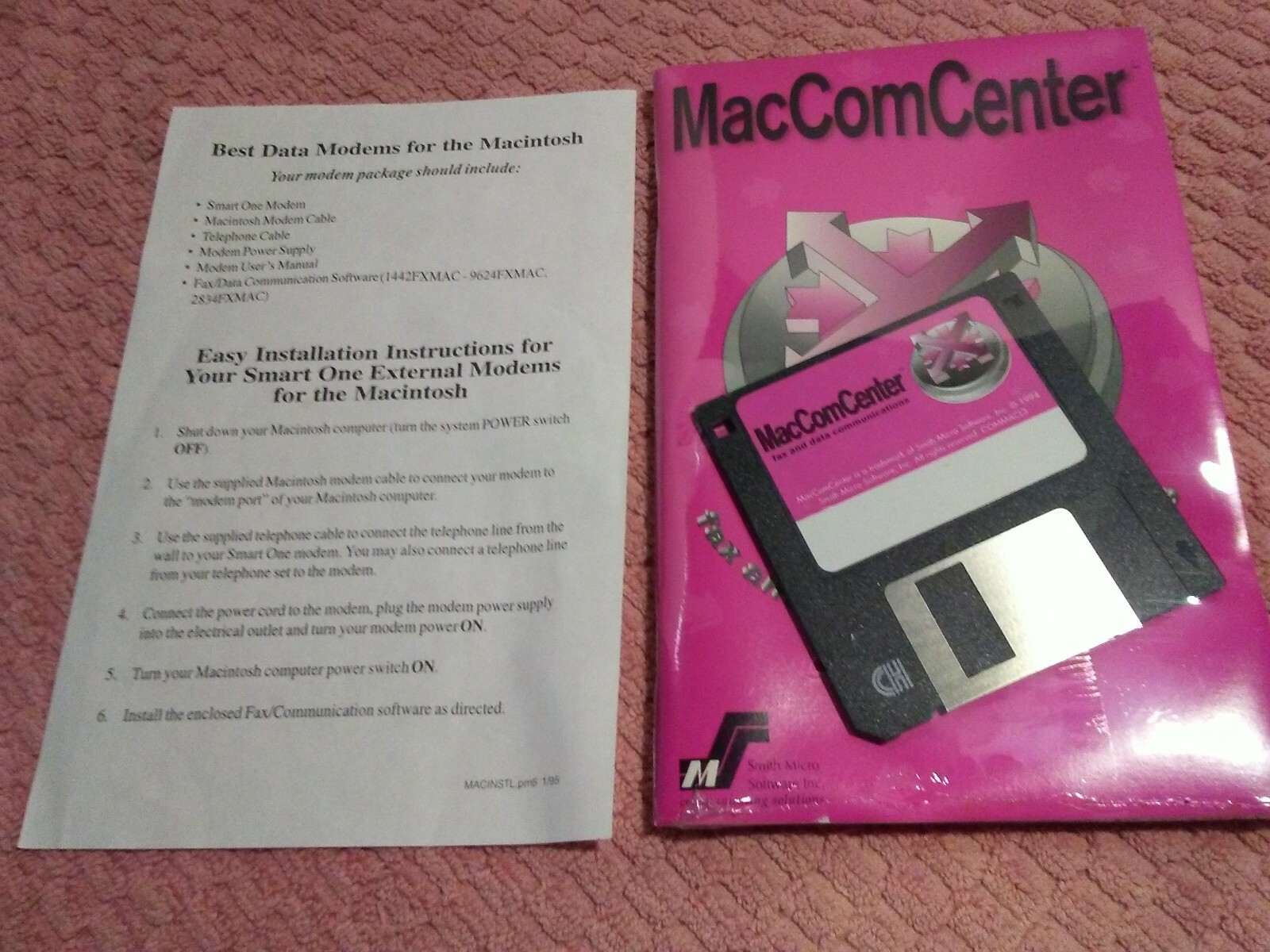BEST DATA Products Inc. Smart One 2834FX Modem V.34 28,800 bps with Mac Software