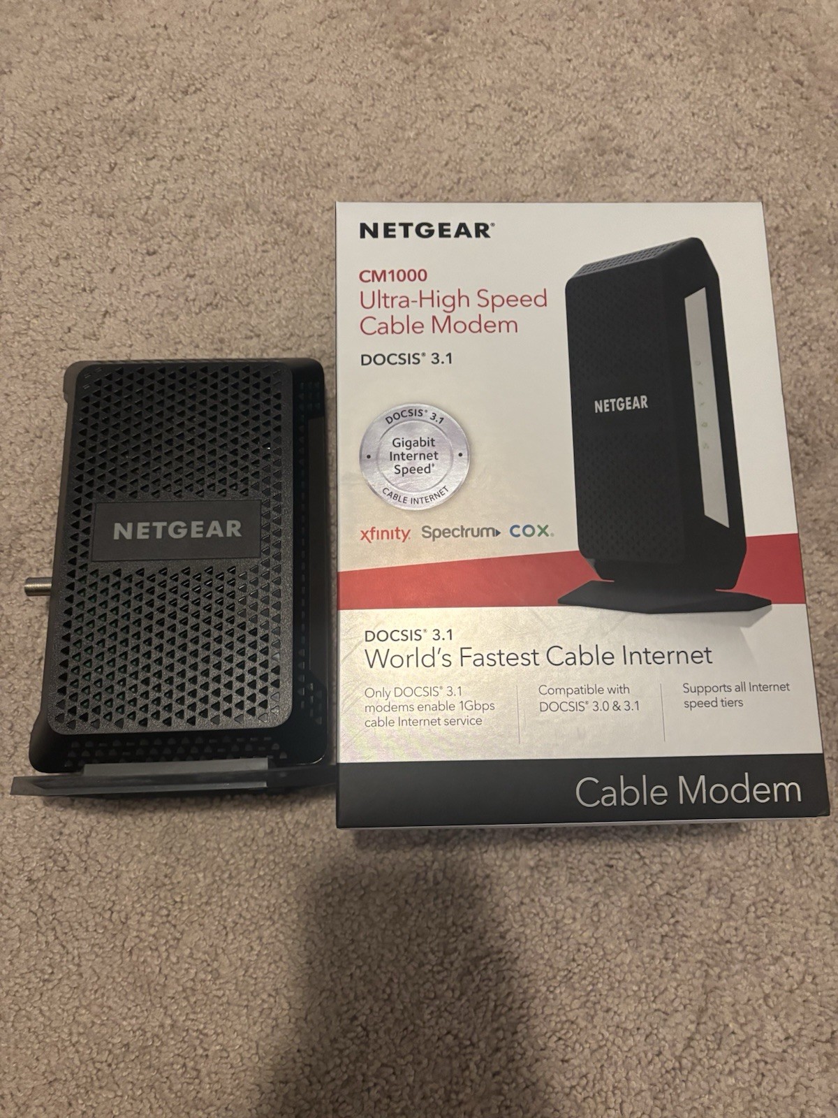 [open-box]Netgear CM1000 DOCSIS 3.1 Cable Modem – Gigabit Spectrum/Xfinity/Cox