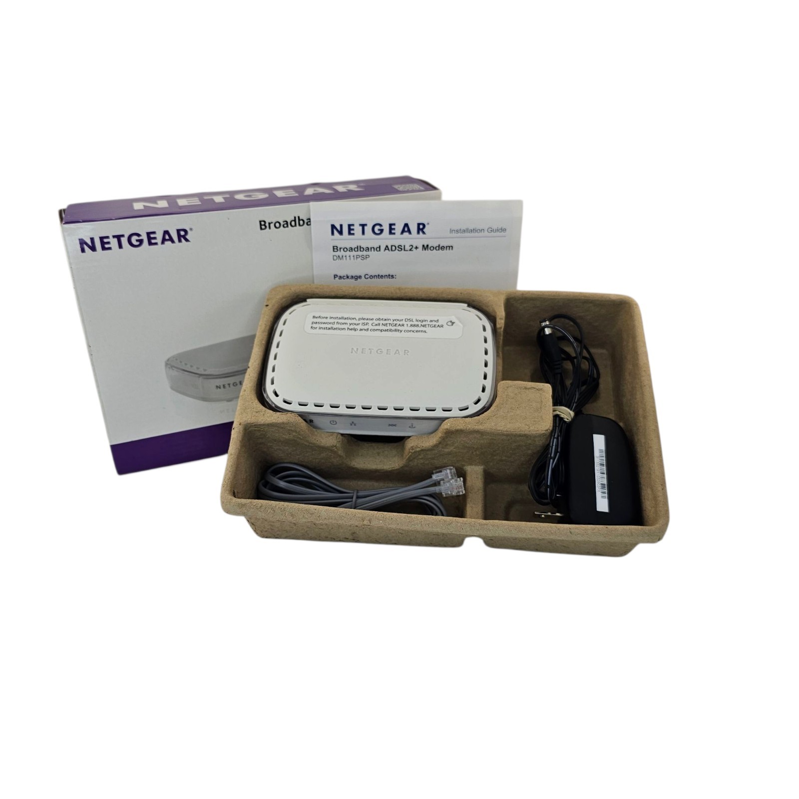 Netgear DM111PSP-100NAS ADSL2+ Wired Modem Single Ethernet Port, DSL Broadband