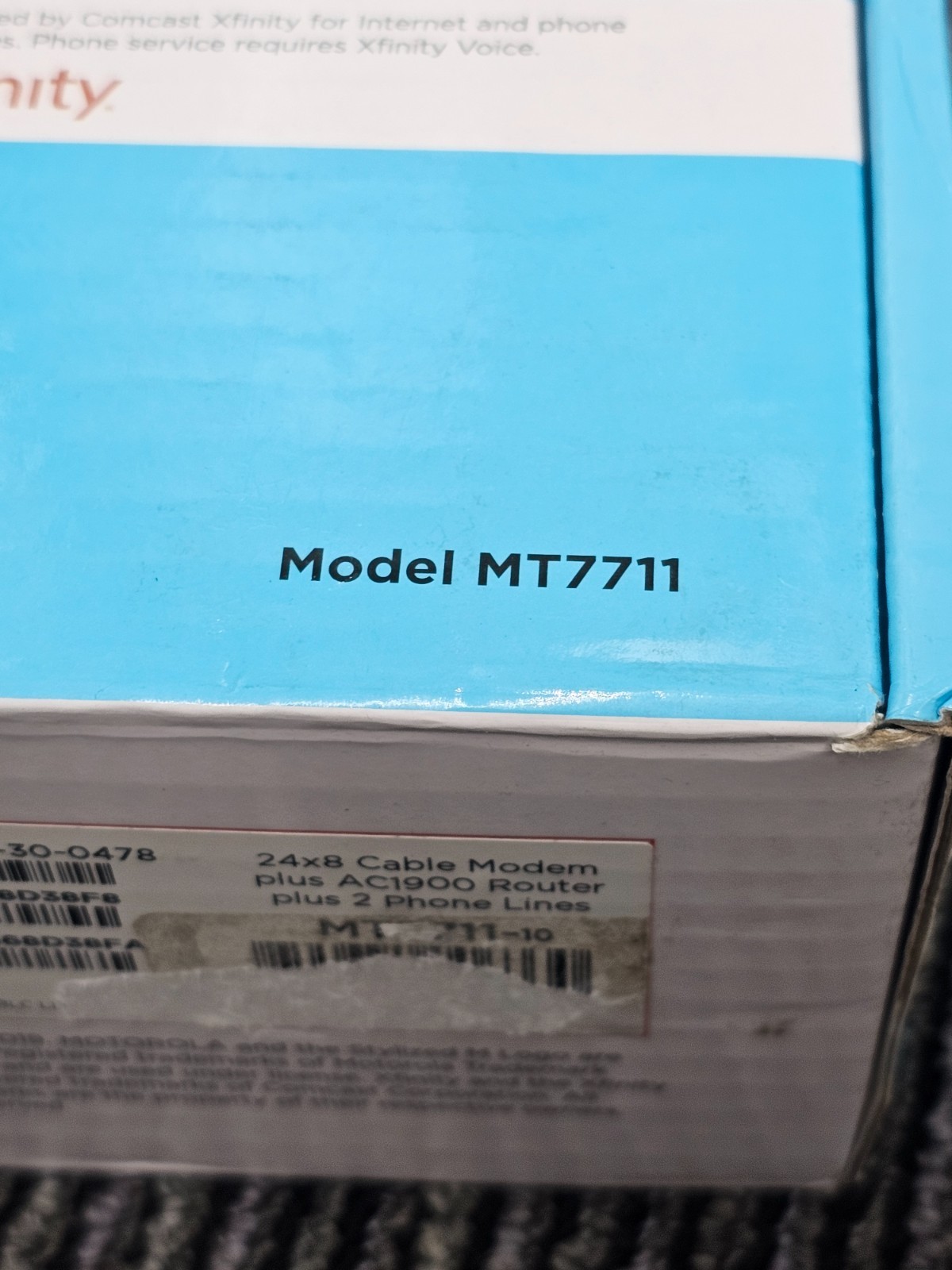 Motorola MT7711 Cable Modem Plus AC1900 WiFi Router Modem