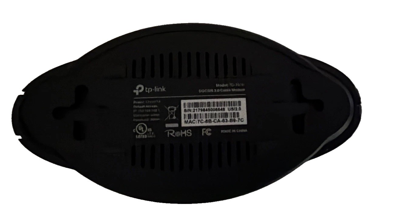 TP-Link TC-7610 300Mbps Wireless N DOCSIS 3.0 Cable Modem Only No Power Cord EUC
